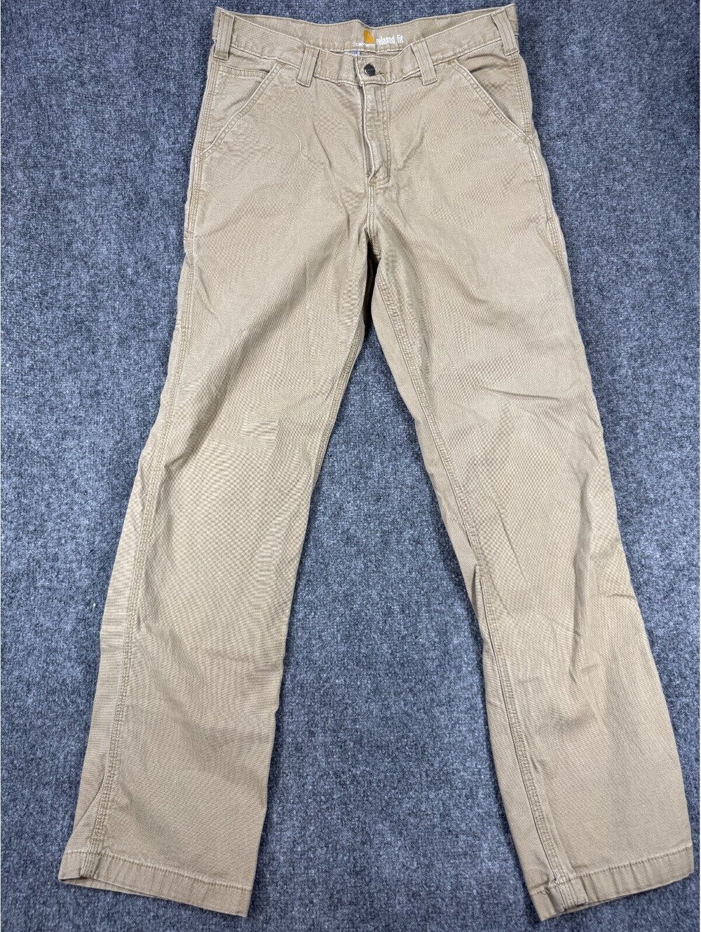 Carhartt Pants Mens 34x34 Khaki Preppy Relaxed Fit Utility Pockets Straight Leg